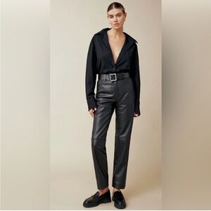 Reformation x Veda Black Leather Pants